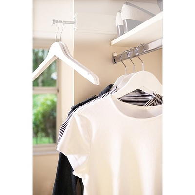 Mainstays Plastic Notched Adult Hangers for Any Clothing Type, Arctic White  50-Pack 