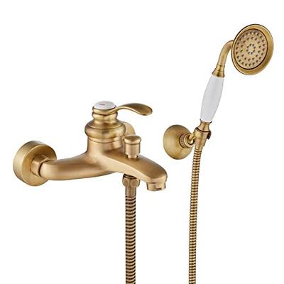 FLG Single-Handle Wall Mount Bidet Faucet with Handle Brass Bathroom Toilet Bided Sprayer with Hot Water in Polished Chrome
