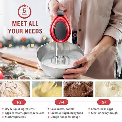 Hand Mixer Electric,Kestreln 5-Speed Mixer Electric Handheld,350W Turbo  Powerful Mixers with 4 Stainless Steel Accessories for Kitchen baking Cake,  Easy Mixing for Mashed Potatoes - Yahoo Shopping