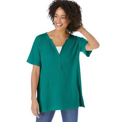 Plus Size Women's Thermal Sweatshirt by Woman Within in Pine (Size