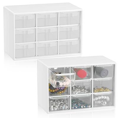 Small Multi Purpose Stackable Desktop Organizing Boxes – 2-Drawer Set for  Compact Craft, Makeup & Office Storage (White) : : Office Products