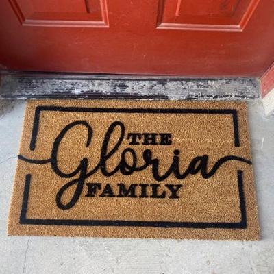 Personalized Name Doormat Flocked Coir Door Mat Welcome Mat 