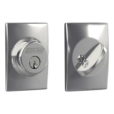 Schlage Single Cylinder Bright Chrome Single Cylinder Deadbolt