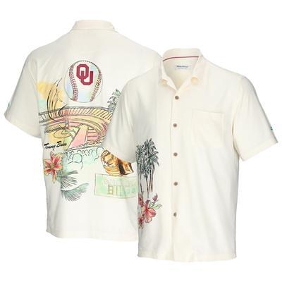 Tommy Bahama Men's Tommy Bahama White Louisville Cardinals Coconut Point  Palm Vista IslandZone Camp Button-Up Shirt