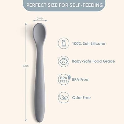 WeeSprout Silicone Baby Spoons - First Stage Infant Feeding Spoons With  Soft-Tip, Bendable Baby Utensils for Parent & Self-Feeding, Ultra-Durable 