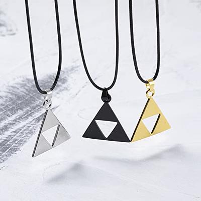 HipHop Men Geometric Hollow Triangle Necklace Stainless Steel Bijoux Femme  Chocker Best Friends Gift