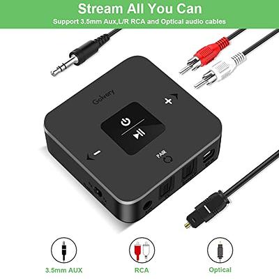 YMOO Bluetooth 5.3 Transmitter Receiver for TV/Airplane to 2 Headphones,  Wireless Audio Adapter with Aptx/Aptx-HD Low Latency (<40ms), Aux Connector  for Home Stereo/Bluetooth Earbuds/Speakers/Gym/Pc : Electronics 