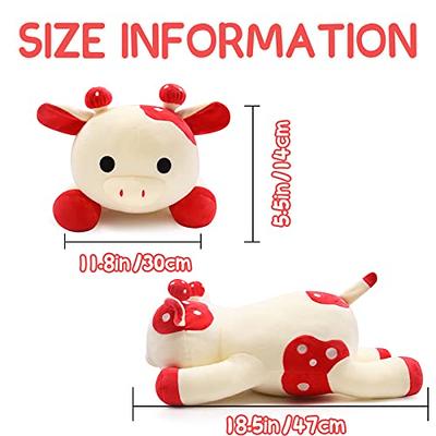 Strawberry Cow Plush Stuffed Animal Pillow Toy, Cute Soft Cow Plushie for  Christmas, Birthday Gifts and Home Decoration