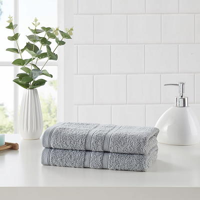 Hotel Style 4-Piece Egyptian Cotton Hand Towel and Washcloth Set, Platinum  Silver