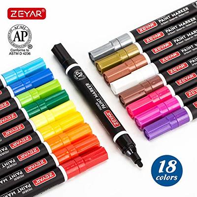 KINGART 453-12B PRO Glitter 12 Ct. Extra Fine Paint Pens, 0.7mm Tip, 12  Acrylic Paint Colors, Low-Odor Water-Based Quick Dry Markers for Rock,  Wood, Metal, Plastic, Glass, Canvas, Ceramic & More 