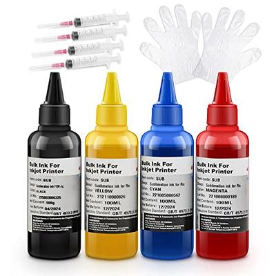 Black Printers Jack 4 Pack 400ML Sublimation Ink Replacement Colors