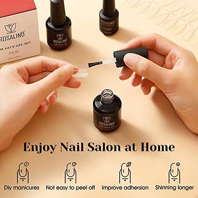 Gellen Nail Tips and Glue Gel Kit, Nail Extension Kit with 504pcs Almond Clear Fake Nails, U V LED Nail Lamp, 3 in 1 Nail Glue, Home/Salon DIY Nail A