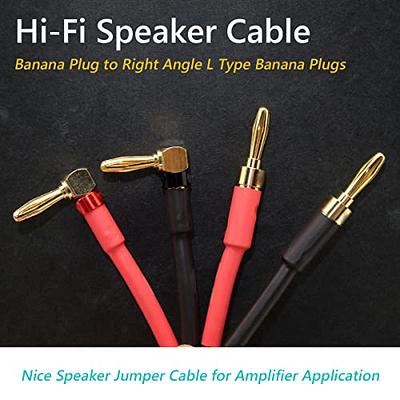 1/4 TS to Banana Plug Speaker Cable,6.35mm TS to Banana Plug Speaker Audio  Cable,Gold-Plated 1/4 TS Male To Dual Banana Plugs OFC HiFi Speaker Wire