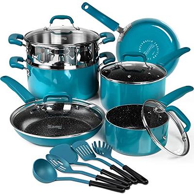 Gibson Soho Lounge 15-Piece Aluminum Cookware Set w/ Bakelite Handles