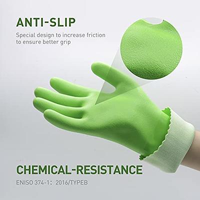 Black Waterproof Gloves for Cleaning, Plumbing, House or Garden Work,  Chemical Latex Gloves Work for Acid, Alkali Industry