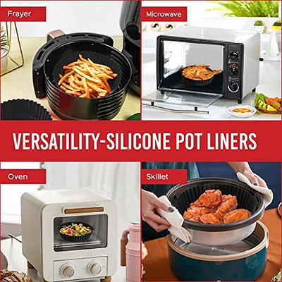 2-Piece Set of Silicone Air Fryer Liners for 3 to 5 QT Baskets - Non-Stick  Oven Accessories, Reusable, Heat Resistant, and Food Safe Alternative to  Parchment Paper