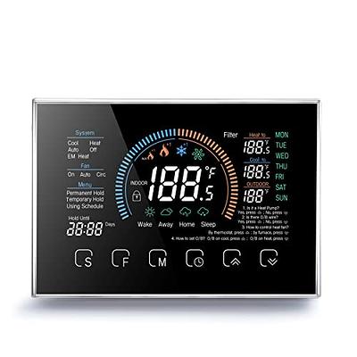 Upgraded Digital Non-Programmable Thermostat for Home 1 Heat/1 Cool, with  Temperature & Humidity Monitor and Large Blue LCD Display