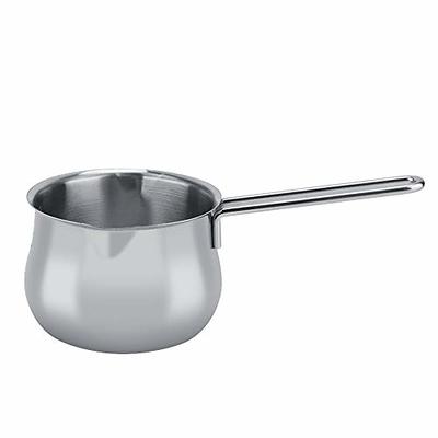 Milk Pan With Dual Pour Spout Stainless Steel Sauce Pot Wood