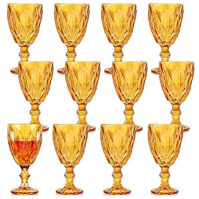 TIMEFOTO Drinking Glasses Set of 4 Colored Glass Cups Heavy Vintage  Glassware 10 Oz for Water Juice Milk