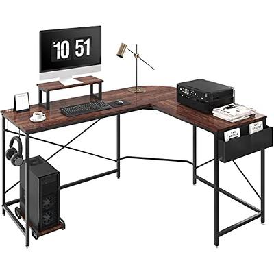 66 L Shaped Gaming Corner Computer Desk with CPU Stand and Foot