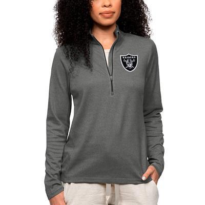 Women's Antigua Las Vegas Raiders Heather Gray Victory Full-Zip