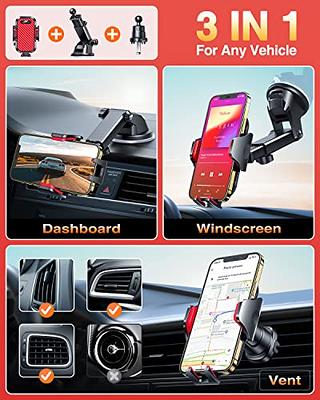 VANMASS Car Phone Holder 2024 Upgraded [Patent Steel-Hook] Air Vent Car  Phone Mount Clip Military-Grade Shockproof Universal Cell Phone Holder
