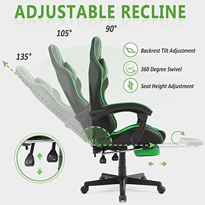 Office Chair Adjust Height Recliner with Retractable Footrest