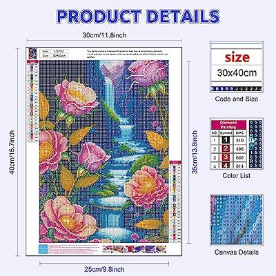 5D DIY Diamond Painting Kits for Adults Large Diamond Painting Full Drill  Round Diamond Dots Waterfall Landscape Diamond Art Kits for Home Wall Decor