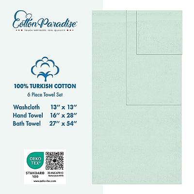  Cotton Paradise Washcloths for Bathroom, 13 x 13 Inch