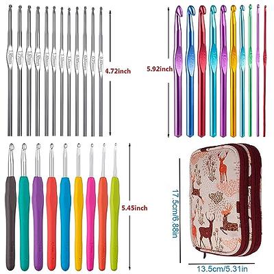 KOKNIT Crochet Hooks Set with Storage Case, Soft Grip Ergonomic Crochet  Needles, Smooth Coloured Aluminum Yarn Crochet Hooks Crochet Kit with  Crochet