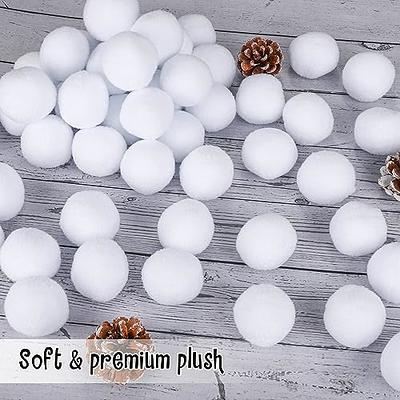  ELCOHO 100 Pieces 2.8 Inch Fake Snow Toy Ball Set with Bucket  for Storage Kids Snow Fight Ball Realistic White Plush Snow Toss Ball for  Kids Toss Game Winter Snow Fight