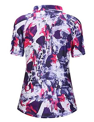 Viodia Women's Golf Shirt Short Sleeve with Zip Up Quick Dry