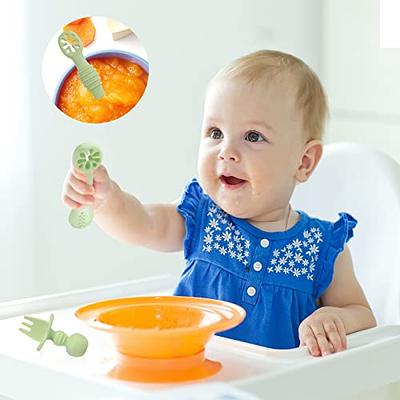 Baby Spoons Self Feeding 6+ Months - 7 Pack Silicone First Stage Infant  Training Spoons, Baby Led Weaning Untensils for Toddlers, BPA-Free Rainbow