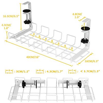 Yecaye under Desk Cable Management Tray - Clamps Install under Table W