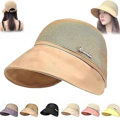 Sun Hats For Women UV Protection Wide Brim 2 in 1 Zip-Off Visor Summer Beach Hat Womens Packable Golf Hat Purple