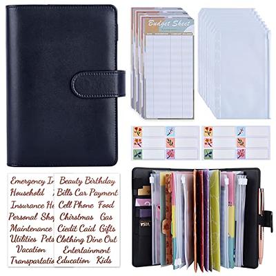DMluna A6 Budget Binder, PU Leather Money Organizer for Cash Bills Coupon,  Planner Book Notebook Cover with 12 Zipper Envelopes for Budgeting Expense  Saving, with 48 Label Stickers, Hill Flower - Yahoo Shopping