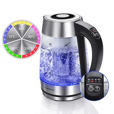 Aigostar Electric Kettle Temperature Control & Tea Infuser 1.7L, Hot Water Tea  Kettle with Variable Temperature LED Indicator Light Change Auto Shut-Off -  Yahoo Shopping