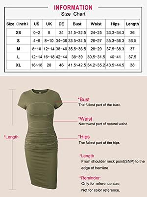 Missufe Women's Ruched Casual Sun Dress Knee Length Bodycon T Shirt Summer  Dress (Wine Red, X-Small) - Yahoo Shopping