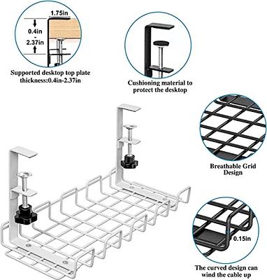 Quszmd Under Desk Cable Management Tray No Drill - Under Desk Cable  Organizer for Wire Management. Super Sturdy Desk Cable Rack .Standing Desk  Cable