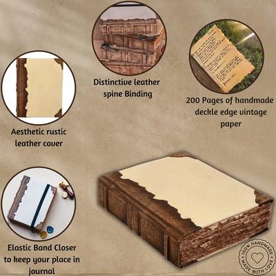 Rustic Town Leather Photo Album Scrapbook Wrap Closure Blank Pages