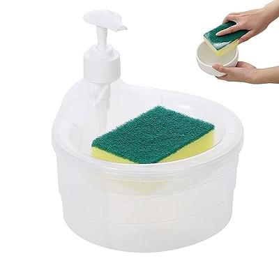 Soap Dispenser And Scrubber Holder With Sponge, Manual Dishwashing