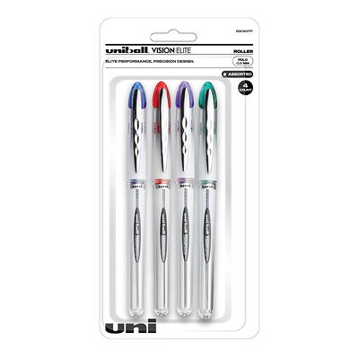 uni-ball Vision Elite Rollerball Pens, Micro Point, Assorted Colors Ink, 8  Pack (58092)