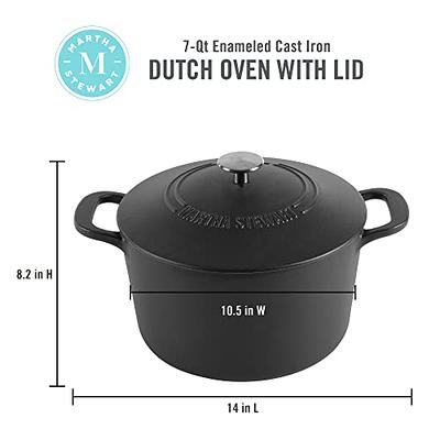 Martha Stewart Collection CLOSEOUT! 2-Qt. Black Matte Enameled Cast Iron Dutch  Oven, Created for Macy's - Macy's