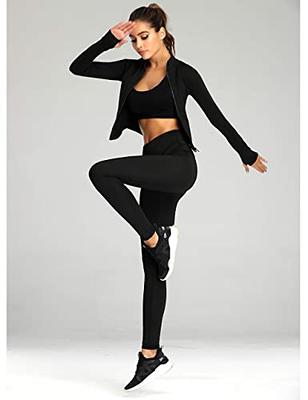 UANEO Workout Tops for Women Cropped Workout Jackets for Women Yoga Athletic Jacket