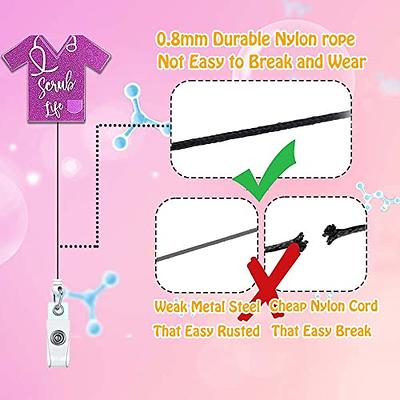  ANDGING Scrub Life Nurse Badge Reel Glitter Purple Heart Badge  Reels Retractable for Nurses Badge Clip Cute Funny CNA LPN ID Card Badge  Holder with Alligator Clip Medical Nursing Student