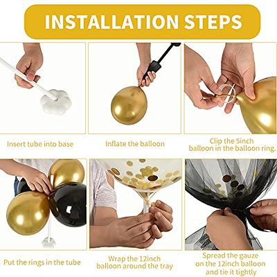 TONIFUL Gold Balloon Centerpieces for Table,Gold Balloons Stand Kit for  2024 Graduation Party Decorations New Year Christmas Halloween Bridal  Shower