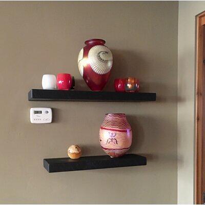 Rustic Wood Bathroom Wall Shelf Loon Peak