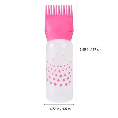 TULOBI Root Comb Applicator Bottle,2Pcs 6 Ounce Oil Applicator for Hair  Dye,Hair Coloring,Scalp Treament,Bottle Applicator Brush with Graduated