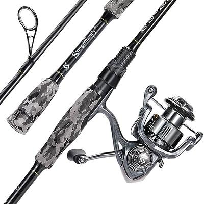 Catfish Fishing Rod And Reel Combo, 2-Piece Spinning Combo, Durable  Graphite & Glass Blanks Fishing Pole For Crappie-Orange-6.9ft And 3000  Spinning