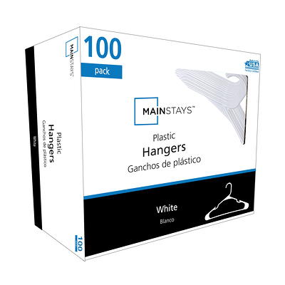 Mainstays Slim Plastic Hangers - White - 10 Count